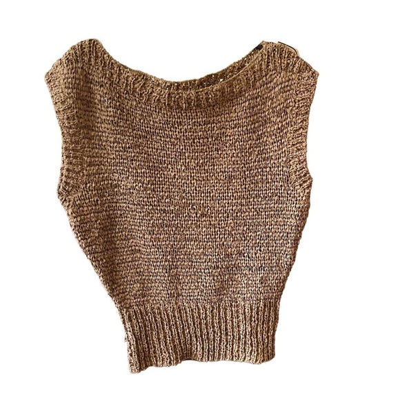 Brochu Walker Cei Sueded Ribbon Crochet Sweater Top Size Medium - Picture 4 of 12